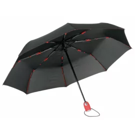 Automatyczny, wiatroodporny, kieszonkowy parasol STREETLIFE, czerwony, czarny