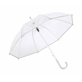 Transparentny parasol z zaokrąglonym uchwytem