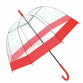 Parasol HONEYMOON, czerwony, transparentny