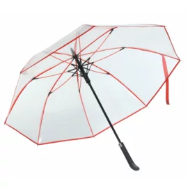 Automatyczny parasol VIP, czerwony, transparentny