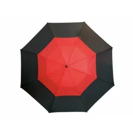 "Monsun" parasol typu golf z systemem wentylacyjnym, czarny, czerwony