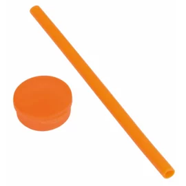 Słomka silikonowa PRACTICALLY, pomarańczowy