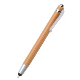 Długopis TOUCH BAMBOO, brązowy, srebrny