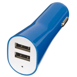 Ładowarka samochodowa DRIVE 2 USB, niebieski