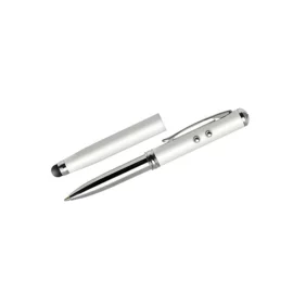 Długopis touch QUATRO z latarką i wskaźnikiem laserowym biały