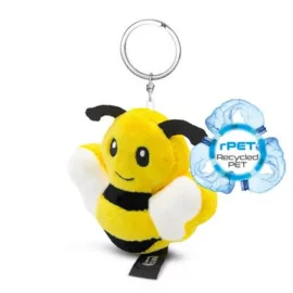 Pluszowa pszczoła RPET z chipem NFC, brelok | Zibee