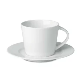 Kubek cappuccino i talerzykiem PARIS, biały