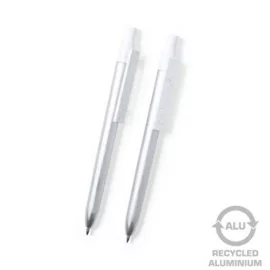 Zestaw piśmienny z aluminium z recyklingu, długopis i pióro kulkowe