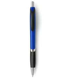 Długopis z kolorowym korpusem, czarnym uchwytem i klipem, granatowy