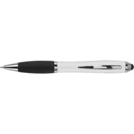 Długopis z gumowym uchwytem, biały