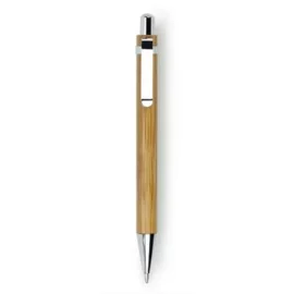 Długopis drewniany ze srebrnymi elementami , drewno