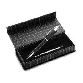 Długopis z dodatkowym czarnym wkładem, w ozdobnym pudełku, czarny