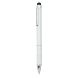Długopis z gumową końcówką do obsługi ekranów dotykowych, biały