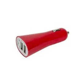 Przenośna ładowarka samochodowa USB, 2100 mA, czerwony