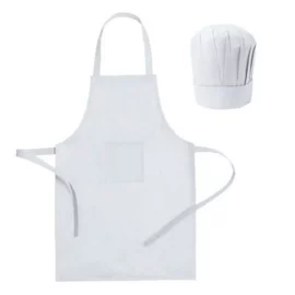 Fartuch kuchenny i czapka kucharska biały