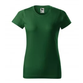 Basic koszulka damska zieleń butelkowa XS